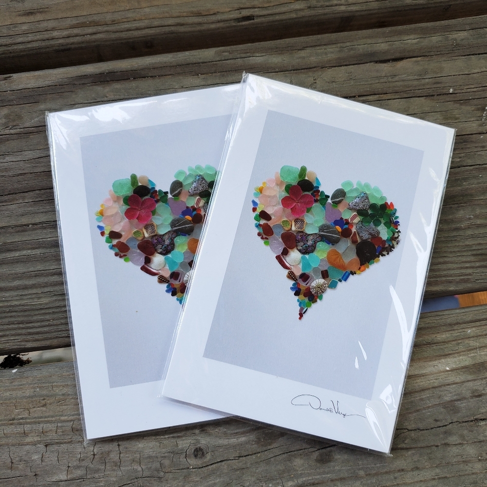 Maine sea glass post cards